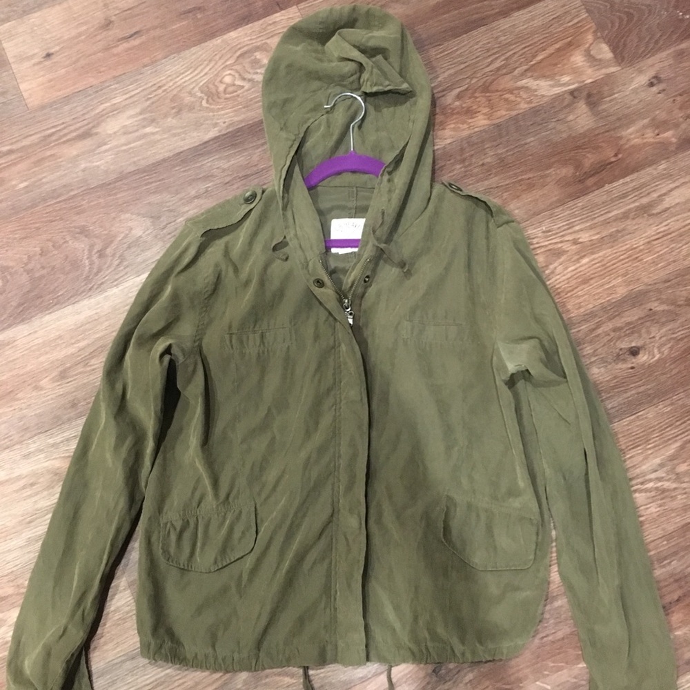 Khaki Green Zip-Up Jacket